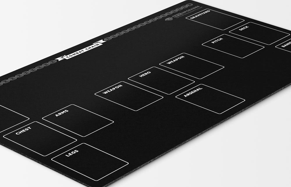 flesh and blood playmat with zones choose from 7 colors stitched edges basic minimalist design for organizing your play area