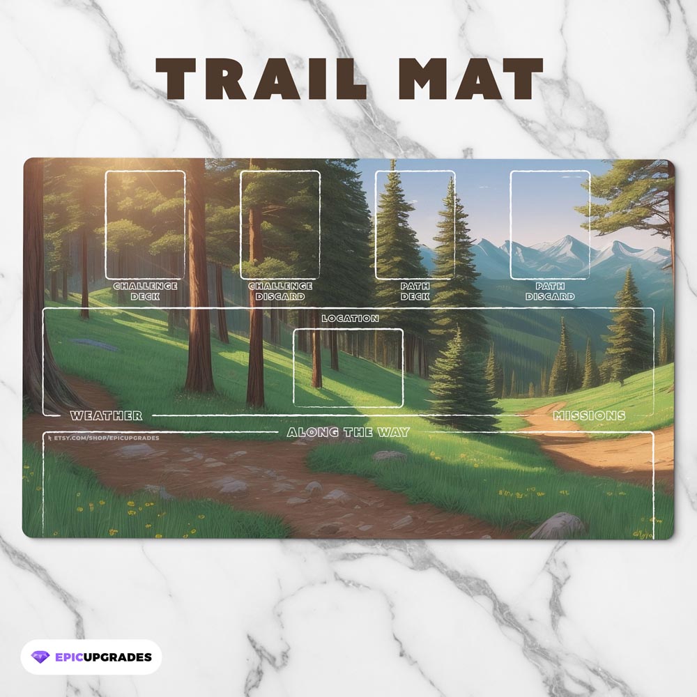 Earthborne Rangers two-piece playmat set with modular layout for deck zones, journey map, and campaign tracking.