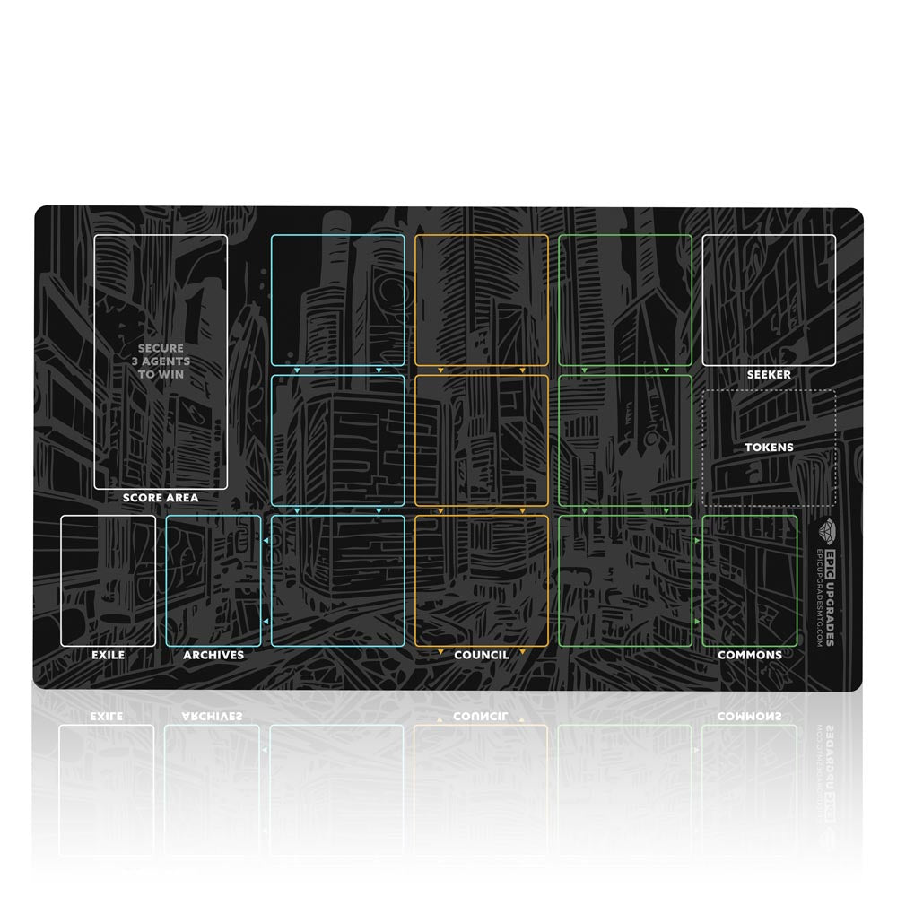 Enhance your Hubworld Aidalon experience with our 24" x 14" Player Zone Game Mat. This playmat is designed to improve player area management, keeping your tabletop gaming session tidy & organized!