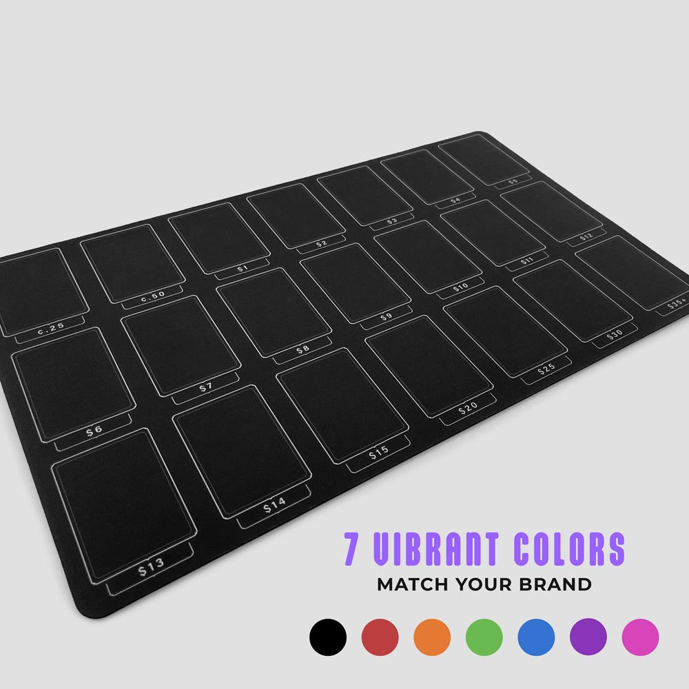 Playmat for TCG Card Pricing | MTG Selling Mat | Pokemon Card Vendor Booth Organizer | Game Store Accessory | Collector Sorting | 7 Colors