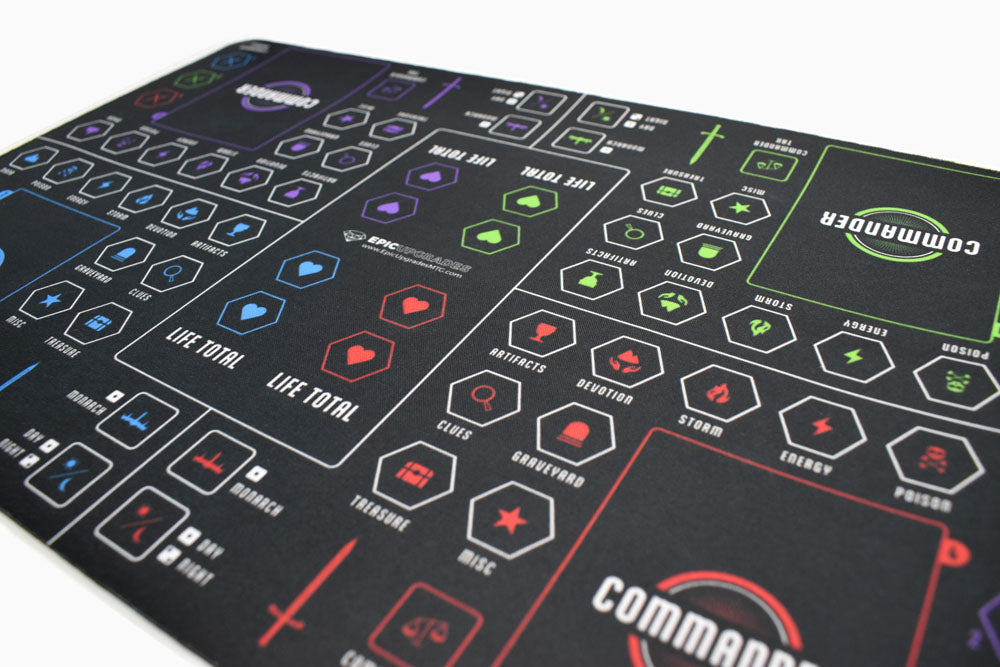 Ultimate Commander Zone Mat | 16"x10" EDH Life + Resource Tracker