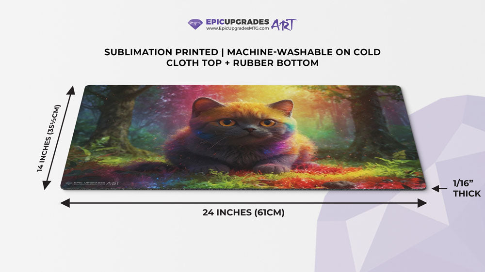 Prismatic Pals - Cute Kitten Playmat | 24"x14" Baby Rainbow Cat Card M epicupgrades Prismatic Pals - Cute Kitten Playmat | 24"x14" Baby Rainbow Cat Card M epicupgrades