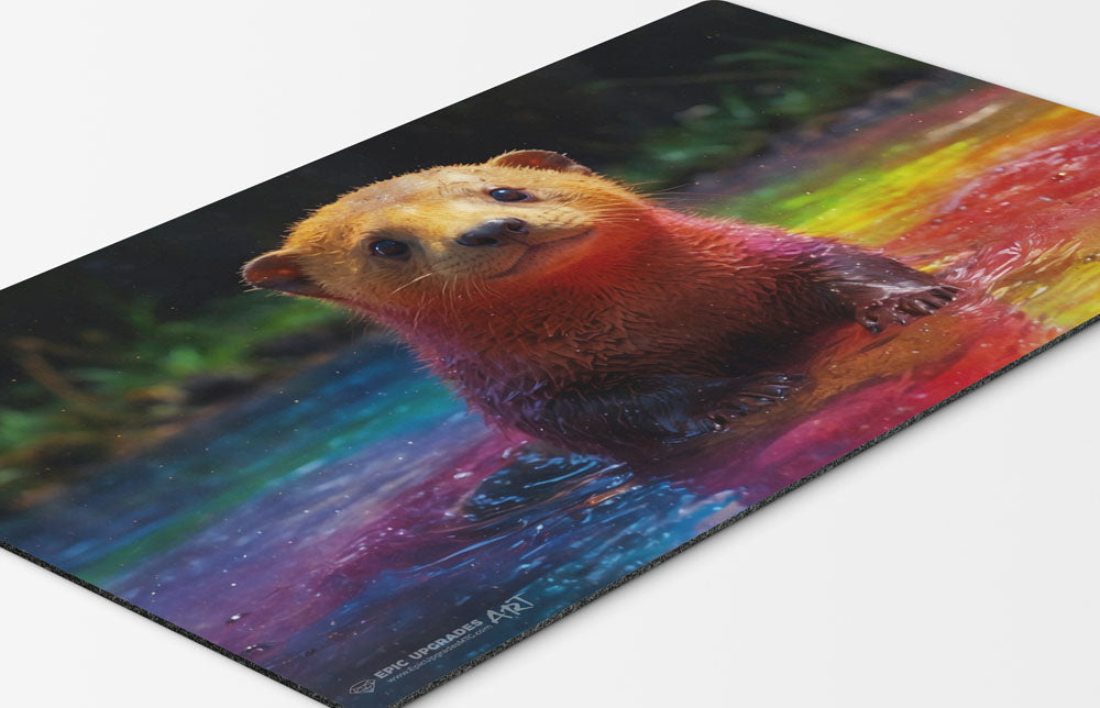 Prismatic Pals - Cute Otter Playmat | 24"x14" Baby Rainbow Card Mat epicupgrades Prismatic Pals - Cute Otter Playmat | 24"x14" Baby Rainbow Card Mat epicupgrades