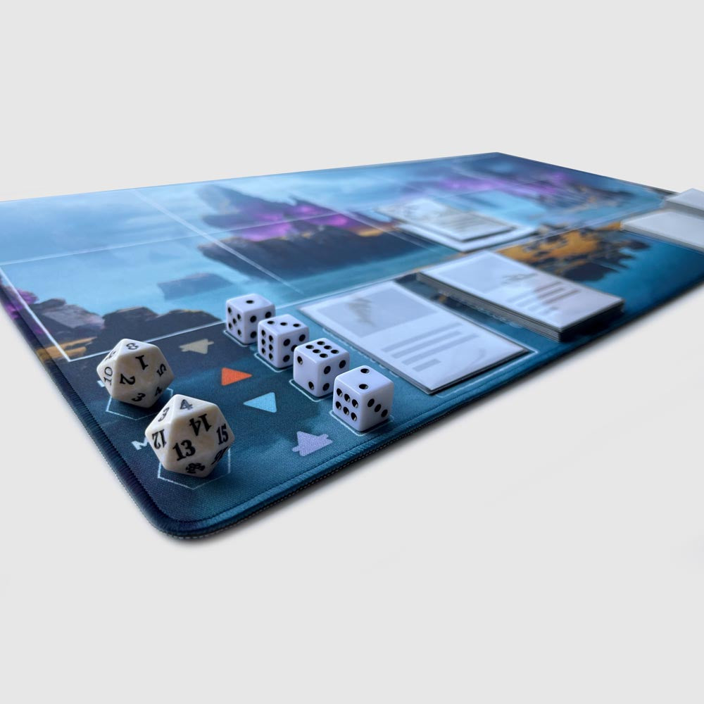 Sorcery Contested Realm Playmat – 24x14” Tracking, Grid, and Deck Zones