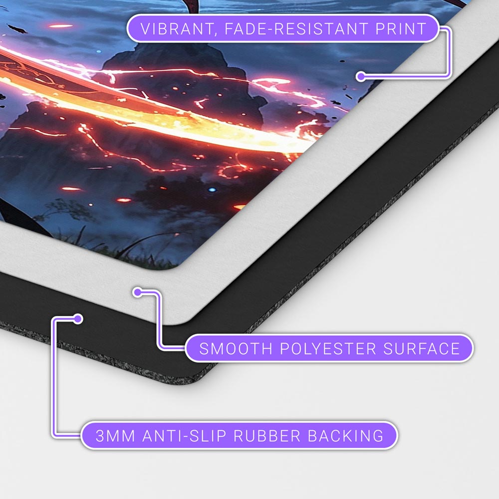 demon playmat for magic the gathering players. 24" x 14" tribal card mat for commander EDH