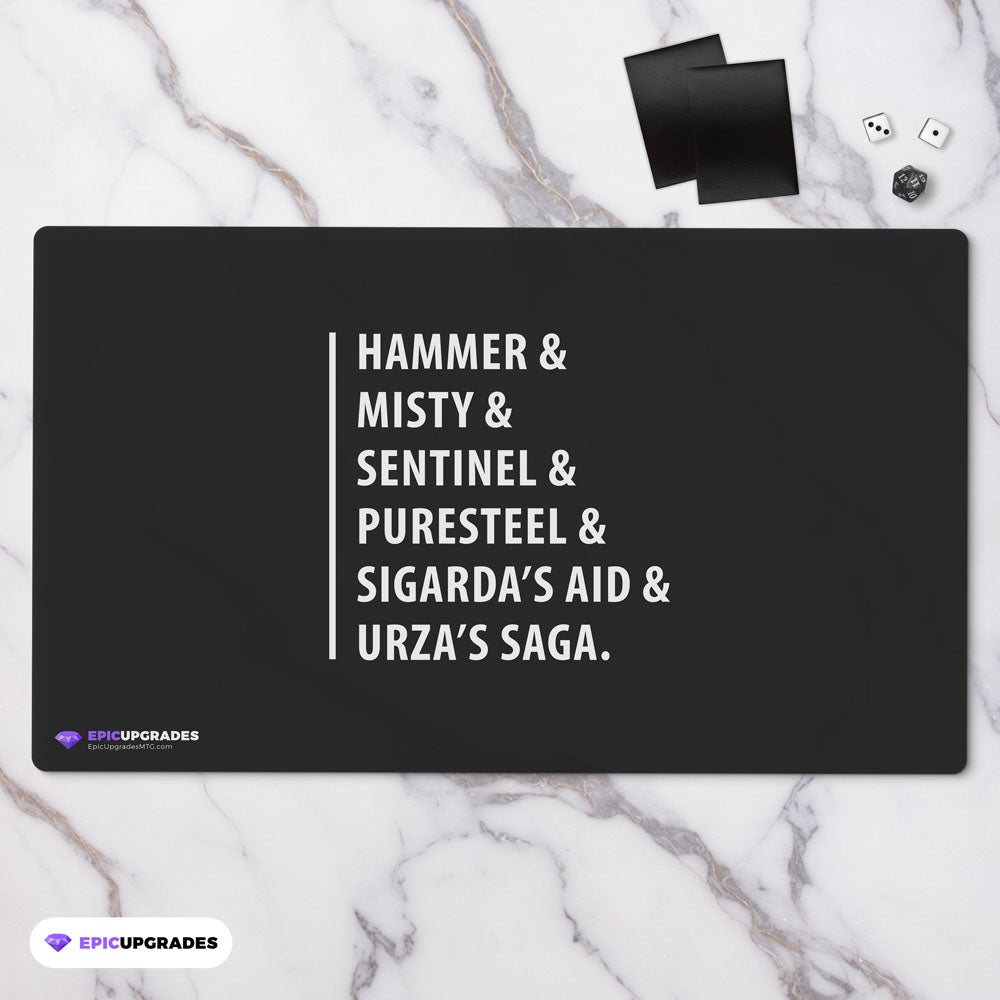mtg playmat funny unique modern legacy gift - minimal text hammer time
