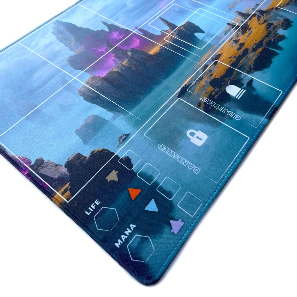 Sorcery Contested Realm Playmat – 24x14” Tracking, Grid, and Deck Zones