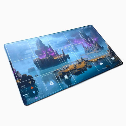 Sorcery Contested Realm Playmat – 24x14” Tracking, Grid, and Deck Zones