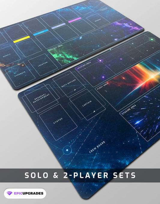 Star Trek Captain's Chair Playmat, Captain & Market Game Mats, Solo or 2-Player Sets
