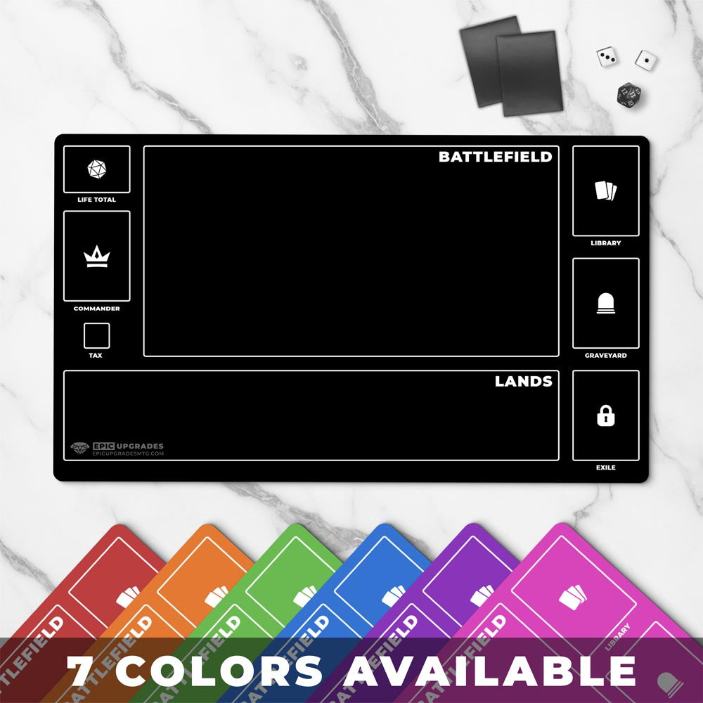 mtg playmat with zones for magic the gathering players minimal one color clutter free design