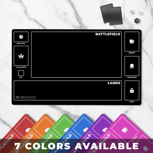 mtg playmat with zones for magic the gathering players minimal one color clutter free design