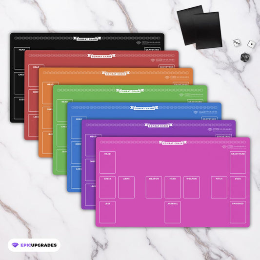 flesh and blood playmat with zones choose from 7 colors stitched edges basic minimalist design for organizing your play area