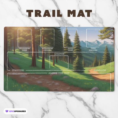 Earthborne Rangers two-piece playmat set with modular layout for deck zones, journey map, and campaign tracking.