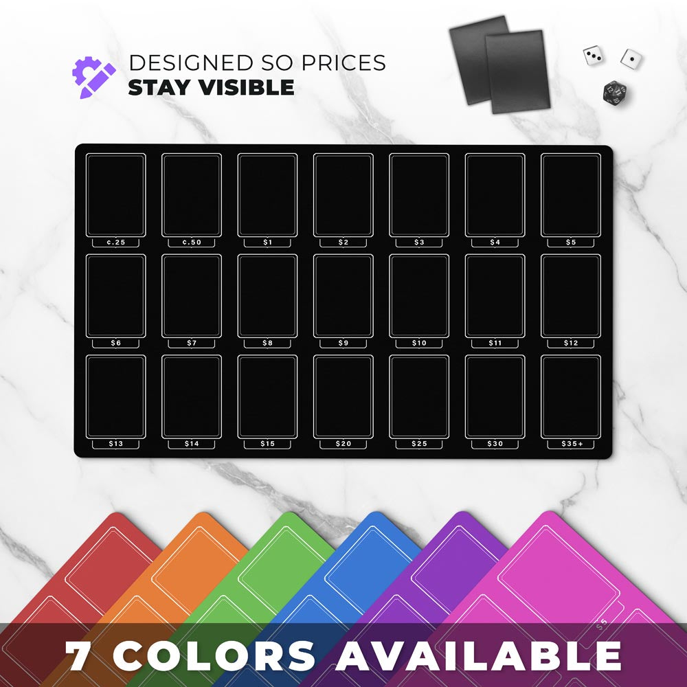 Playmat for TCG Card Pricing | MTG Selling Mat | Pokemon Card Vendor Booth Organizer | Game Store Accessory | Collector Sorting | 7 Colors