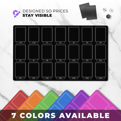 Playmat for TCG Card Pricing | MTG Selling Mat | Pokemon Card Vendor Booth Organizer | Game Store Accessory | Collector Sorting | 7 Colors