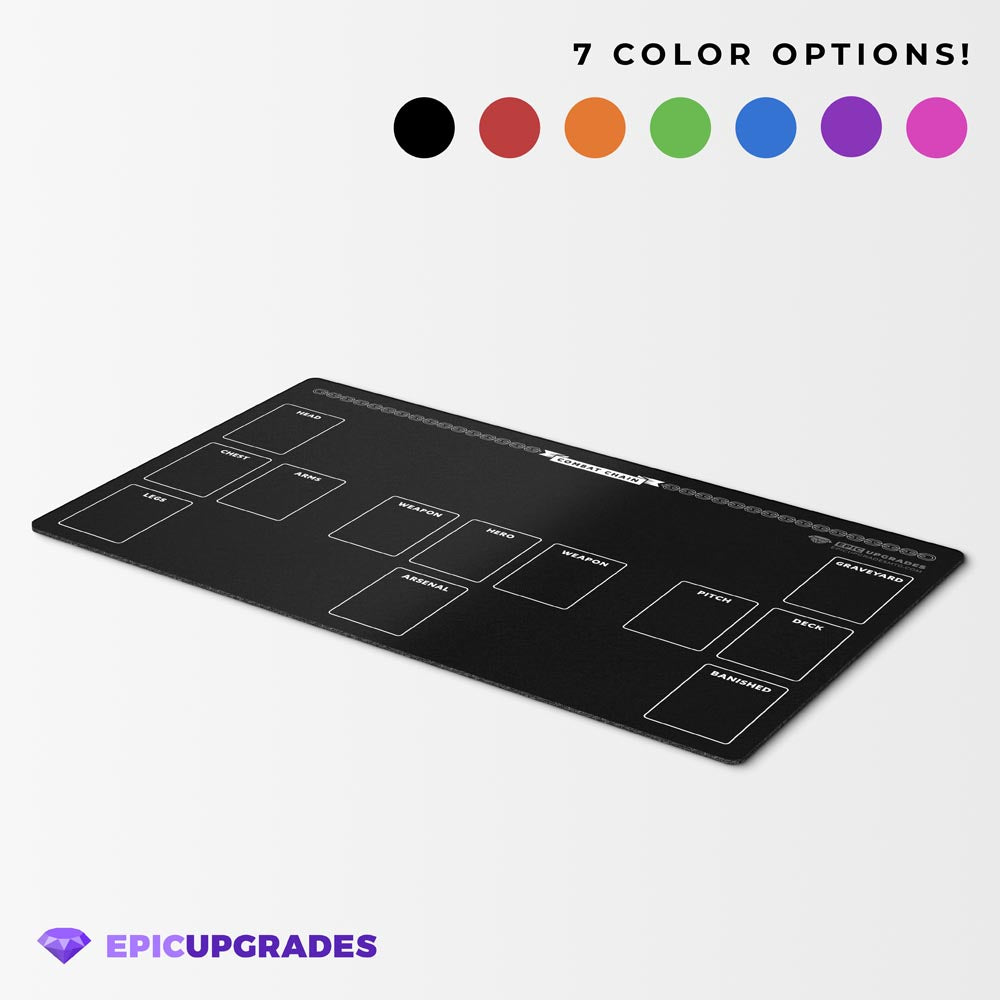 flesh and blood playmat with zones choose from 7 colors stitched edges basic minimalist design for organizing your play area