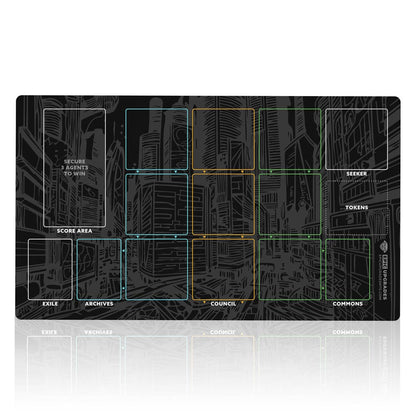Enhance your Hubworld Aidalon experience with our 24" x 14" Player Zone Game Mat. This playmat is designed to improve player area management, keeping your tabletop gaming session tidy &amp; organized!