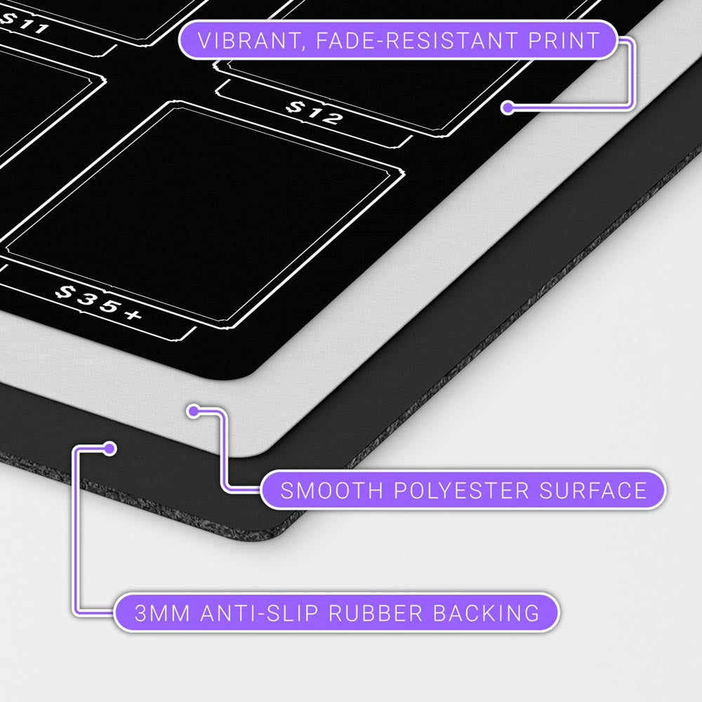 Playmat for TCG Card Pricing | MTG Selling Mat | Pokemon Card Vendor Booth Organizer | Game Store Accessory | Collector Sorting | 7 Colors