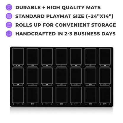 Playmat for TCG Card Pricing | MTG Selling Mat | Pokemon Card Vendor Booth Organizer | Game Store Accessory | Collector Sorting | 7 Colors