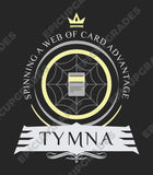 MTG-themed playmat featuring Tymna the Weaver, a legendary commander from the Magic: The Gathering card game. Tymna is a skilled weaver, surrounded by mystical threads and artifacts, ready to lead your deck to victory.