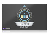Vibrant, ethereal playmat featuring mesmerizing esper symbols in a cosmic backdrop, evoking mystic energies and enchanting visions. Perfect for avid Magic: The Gathering players seeking an otherworldly gaming experience.