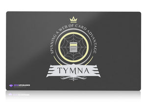 MTG-themed playmat featuring Tymna the Weaver, a legendary commander from the Magic: The Gathering card game. Tymna is a skilled weaver, surrounded by mystical threads and artifacts, ready to lead your deck to victory.