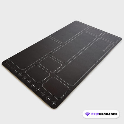 Minimal Riftbound playmat for TCG players, 24x14 inch card game mat with zone layout and 7 color options for organized tabletop play.