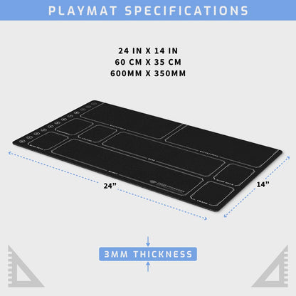 Minimal Riftbound playmat for TCG players, 24x14 inch card game mat with zone layout and 7 color options for organized tabletop play.